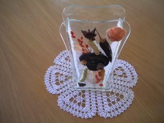 VASO + PORTA DOLCETTI DECORATI CON NATURA MORTA