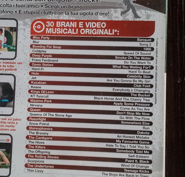 SingStar Rocks! PS2.