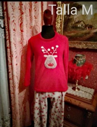 PIJAMA DE NAVIDAD TALLA M RENO ROJO