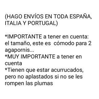 Nido/cama de Yute para agapornis/periquitos/ninfas