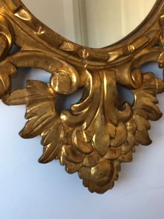 Cornucopia espejo madera tallada antiguo