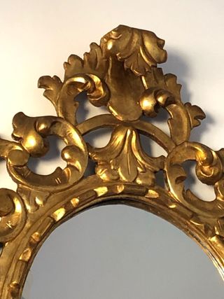 Cornucopia espejo madera tallada antiguo