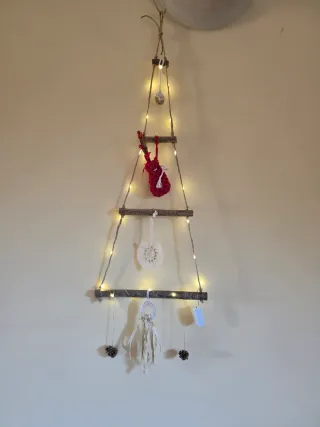 Decorazioni natalizie macrame fatto a mano rustico