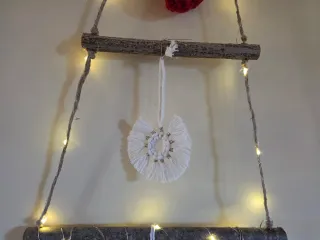 Decorazioni natalizie macrame fatto a mano rustico