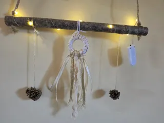 Decorazioni natalizie macrame fatto a mano rustico
