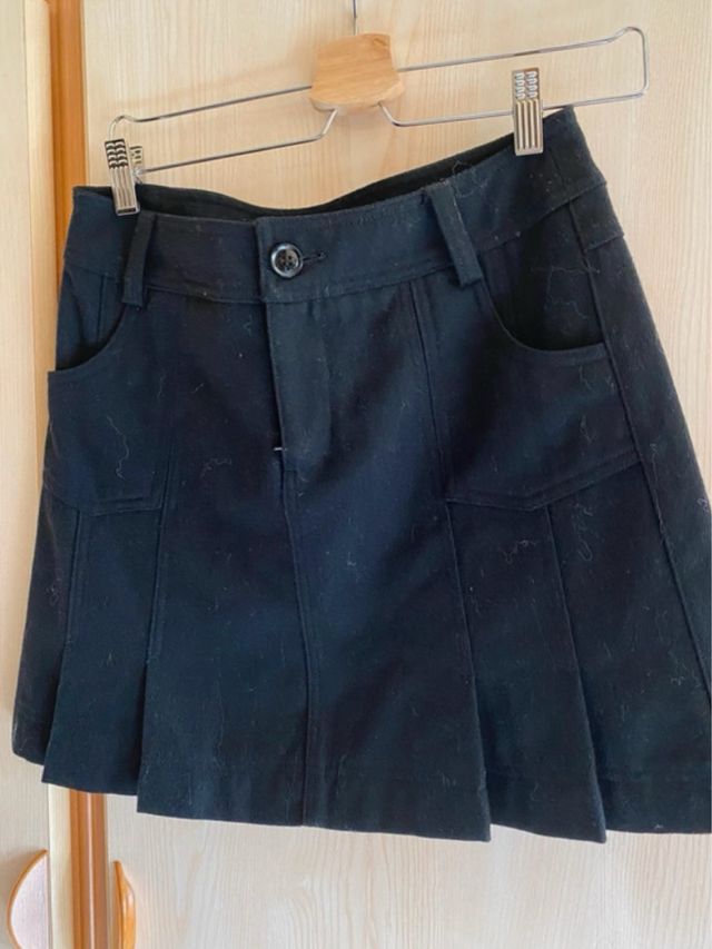 Vintage desing falda T/38 negra C&A