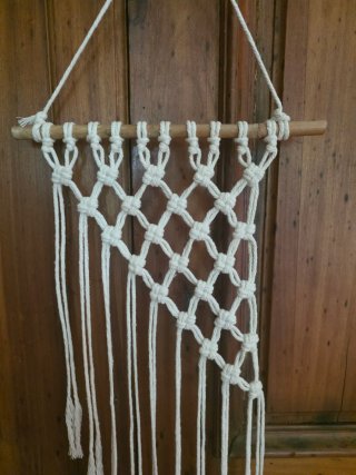 Arazzo macrame tapiz de pared con bamboo Boho