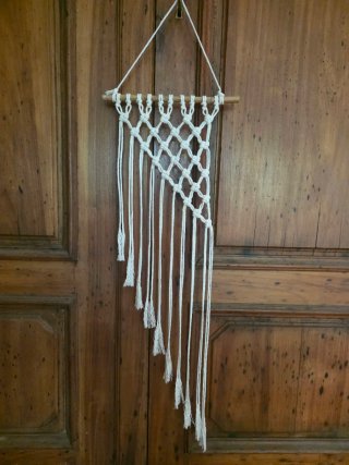 Arazzo macrame tapiz de pared con bamboo Boho