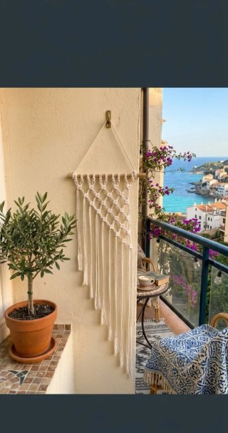 Arazzo macrame tapiz de pared con bamboo Boho