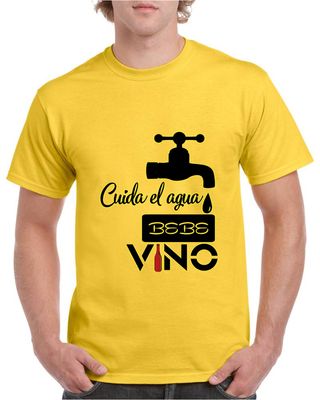 Camiseta unisex algodón "Ahorra agua, bebe VINO"