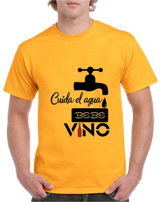 Camiseta unisex algodón "Ahorra agua, bebe VINO"