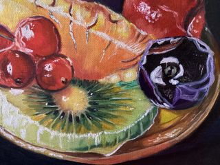 Cuadro al óleo de Frutas hiperrealismo fotorealism