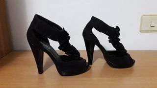 ZAPATOS TACÓN NEGROS EVENTOS. TALLA 36