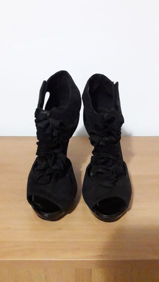 ZAPATOS TACÓN NEGROS EVENTOS. TALLA 36