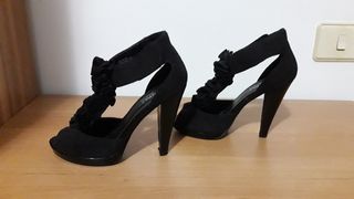 ZAPATOS TACÓN NEGROS EVENTOS. TALLA 36