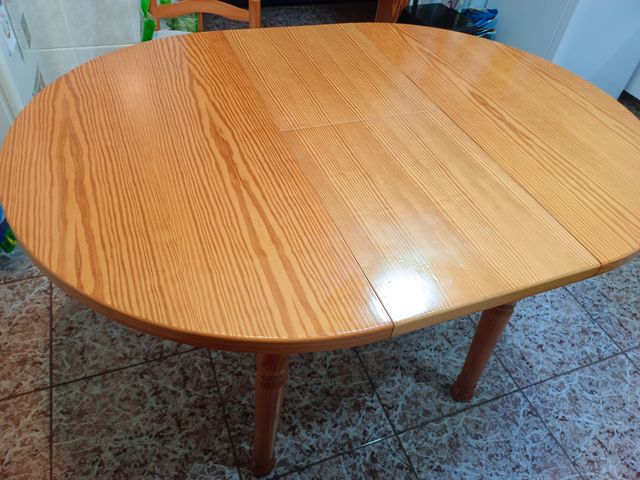 Mesa redonda de 90 pino extensible