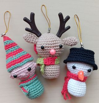 Pack 3 adornos crochet NAVIDAD