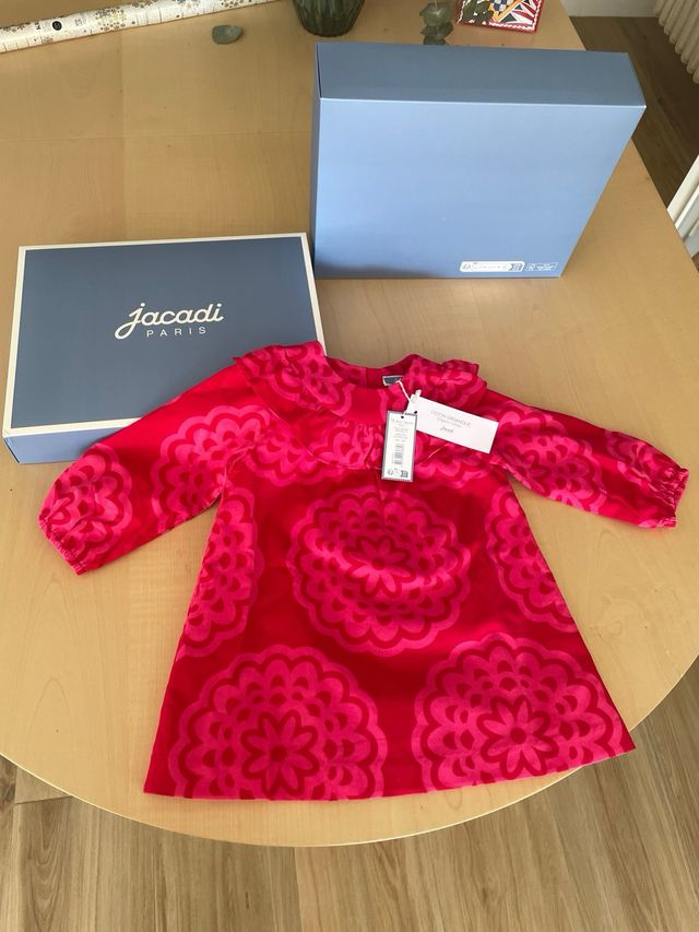 Abrigo de bebe y vestido marca Jacadi 12 meses