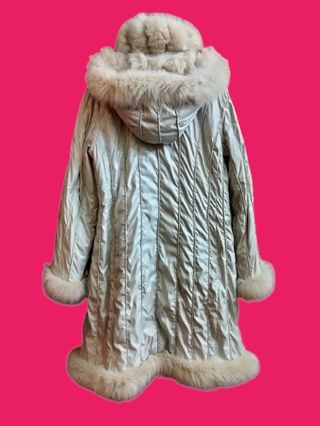 Abrigo de pelo de zorro azul reversible