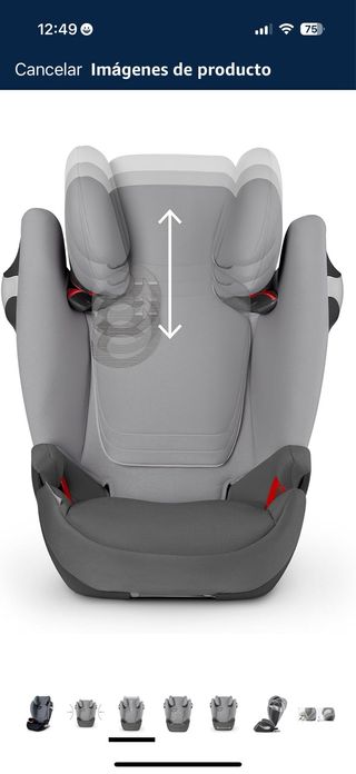 Silla Cybex Silver M-fix, Grupo 2/3, Negro y gris