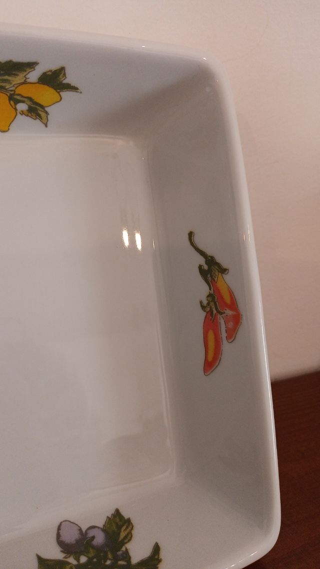 Vassoio rettangolare in ceramica