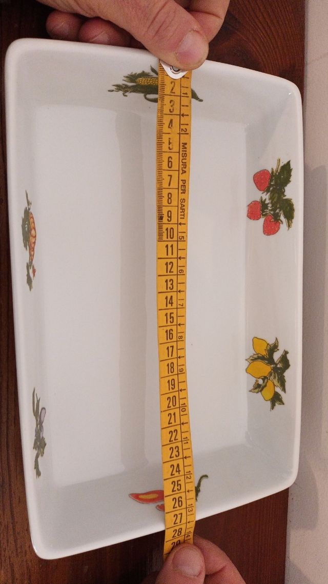 Vassoio rettangolare in ceramica