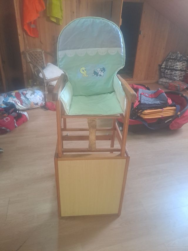 Trona paa bebé asiento de madera cuna de viaje cam