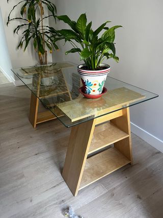 Tablero cristal para escritorio caballetes