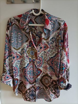 Camisa fluida mujer estampada 