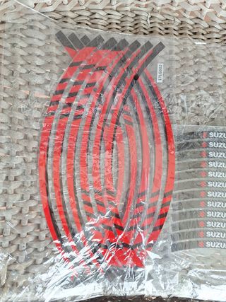 Pegatinas llantas moto color rojo