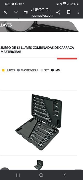 Juego llaves mixtas carraca EGA MASTER