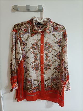 Camisa fluida mujer estampada 