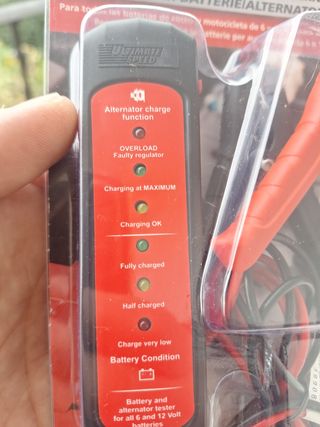 Comprobador de bateria y alternador