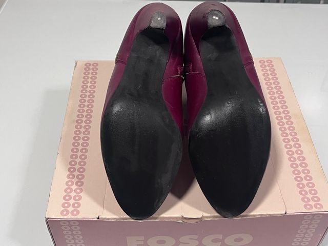 Botines se piel color burdeos talla 37