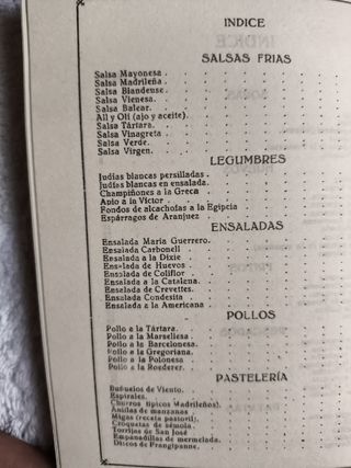 'CARBONELL" REPRODUCCIÓN PRIMER RECETARIO COCINA