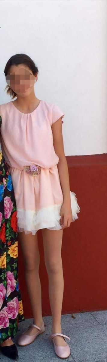 Vestido ceremonia rosa Miranda. Talla 14