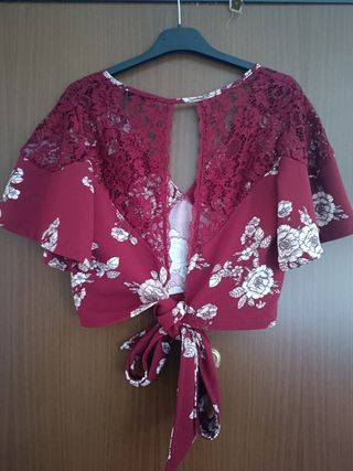 Blusa top borgogna Terranova tg S