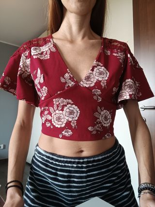 Blusa top borgogna Terranova tg S