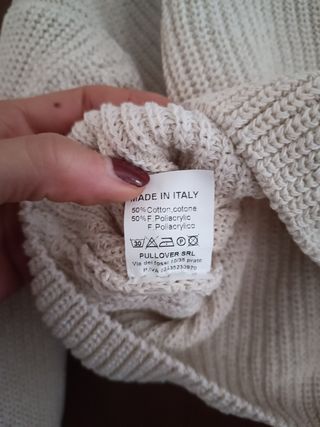 Pullover cardigan beige Made in Italy