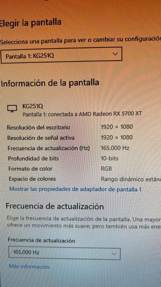 Monitor Acer 24" 165hz