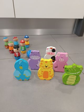2 juegos madera niños/as 1 año