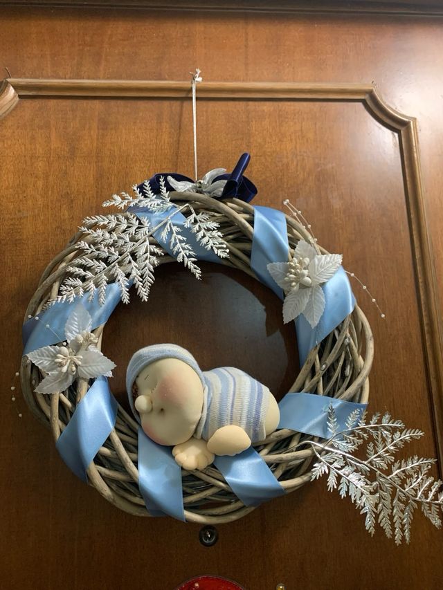 ghirlanda natalizia + babbo natale perline brillan