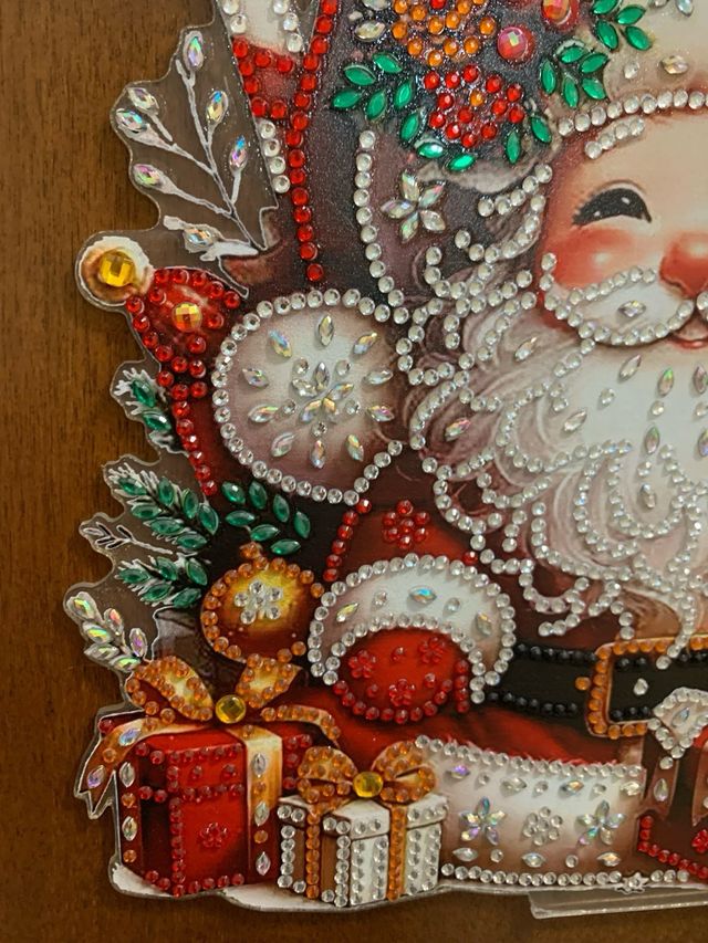 ghirlanda natalizia + babbo natale perline brillan