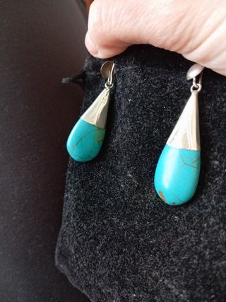 Pendientes de plata con turquesas