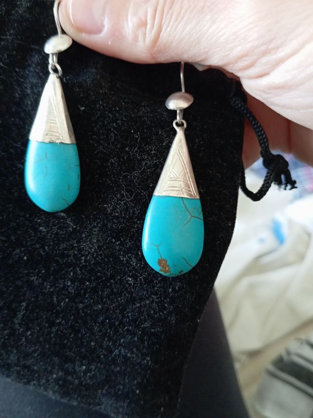 Pendientes de plata con turquesas