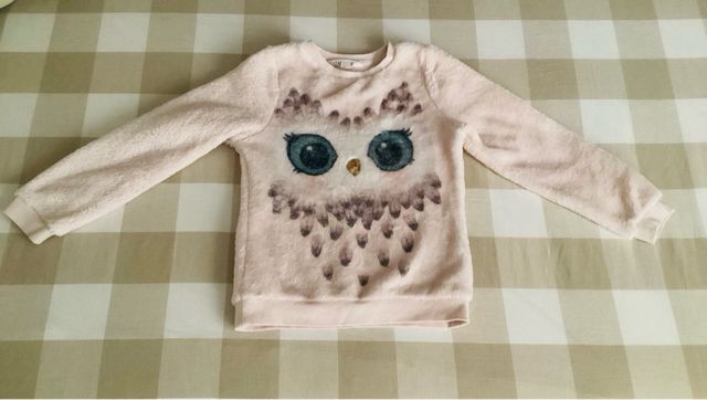 Jersey búho  tipo peluche H&M para 6 a 8 años