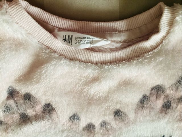 Jersey búho  tipo peluche H&M para 6 a 8 años