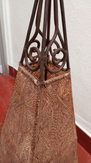 Lámpara piel tienda decoración Añil muebles