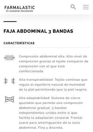Faja abdominal 3 bandas Cinfa 