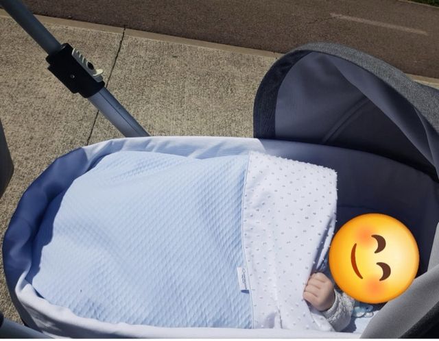 NuEVO Vestiduras capazo. paseo Azul bebe pique